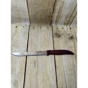 Vtg W.R. FEEMSTER Serrated Kitchen Knife Stainless Steel 5" Blade 9" Length